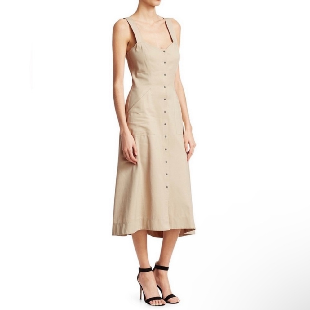 ALC Varelli Midi sundress beige Cream Dress size 8 M sleeveless button front